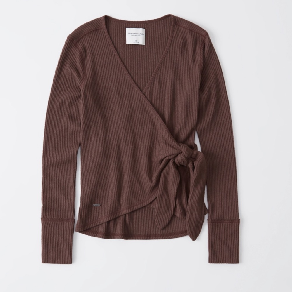 Ribbed wrap sweater
